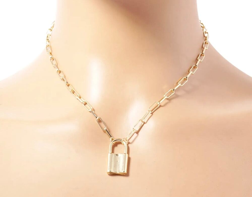 OHBOOBA GOLD DIPPED LOCK w PAPERCLIP CHAIN